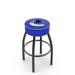 Holland Bar Stool NHL Bar & Round Counter Stool Plastic/Acrylic/Leather/Metal/Faux leather in Black | 25 H x 18 W x 18 D in | Wayfair L8B125VanCan