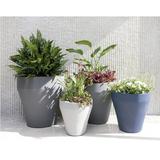 Crescent Garden Self-Watering Vinyl Pot Planter Plastic in Black | 25.79 H x 14.96 W x 14.96 D in | Wayfair A606555