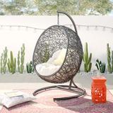 Modway Encase Swing Outdoor Patio Lounge Chair Wicker/Rattan in Black | 71 H x 40 W x 37 D in | Wayfair EEI-739