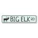 Lizton Sign Shop, Inc Big Elk Road Custom Aluminum Sign Metal in Black/Blue/Gray | 4 H x 18 W x 0.04 D in | Wayfair 2215-A418