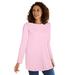 Plus Size Women's Perfect Long-Sleeve Crewneck Tunic by Woman Within in Pink (Size 22/24)