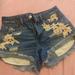 American Eagle Outfitters Shorts | American Eagle Ae Floral Lace Like New Denim Short | Color: Blue/White | Size: 2
