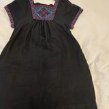 Madewell Dresses | Madewell Black Linen Embroidered Dress Size Xs | Color: Black/Red | Size: Xs