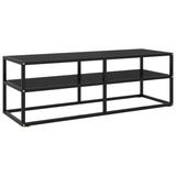 vidaXL TV Stand Black with Black Glass 47.2"x15.7"x15.7"