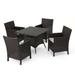 Cypress Outdoor 5-piece Square Wicker Dining Set with Cushions by Christopher Knight Home