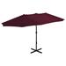 vidaXL Outdoor Parasol with Aluminum Pole 181.1"x106.3" Bordeaux Red