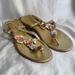 J. Crew Shoes | J Crew Gold Metallic Sandals With Flowers | Color: Gold | Size: 10