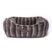 Chinchilla Cloud Collection Plush Pet Bed, 22" L X 18" W X 8" H, Small/Medium, Grey / Brown