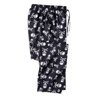 Men's Big & Tall Flannel Novelty Pajama Pants by KingSize in Skulls (Size 8XL) Pajama Bottoms