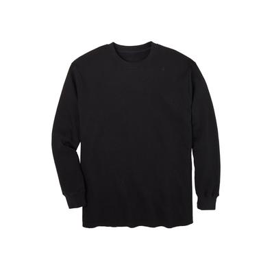 Men's Big & Tall Waffle-knit thermal crewneck tee by KingSize in Black (Size 9XL) Long Underwear Top