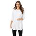 Plus Size Women's Perfect Long-Sleeve Crewneck Tunic by Woman Within in White (Size 14/16)
