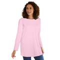 Plus Size Women's Perfect Long-Sleeve Crewneck Tunic by Woman Within in Pink (Size 34/36)