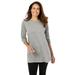 Plus Size Women's Perfect Long-Sleeve Crewneck Tunic by Woman Within in Medium Heather Grey (Size 34/36)