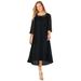 Plus Size Women's Midnight Dazzle Mesh Flyaway Dress by Catherines in Black (Size 2X)