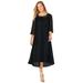Plus Size Women's Midnight Dazzle Mesh Flyaway Dress by Catherines in Black (Size 3X)