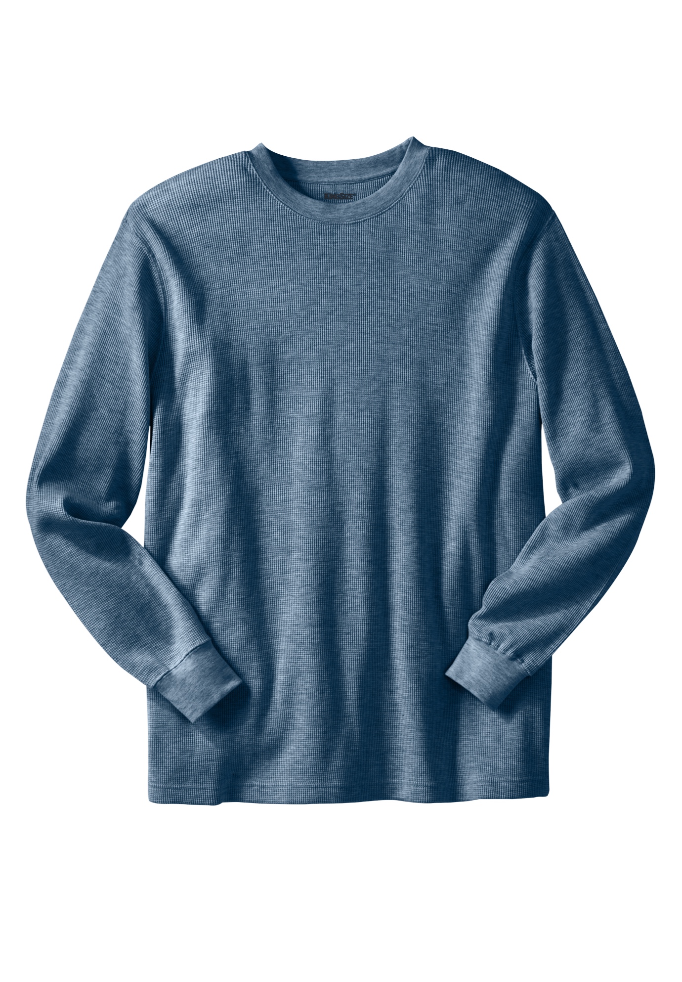 Men's Big & Tall Waffle-Knit Thermal Crewneck Tee by KingSize in Heather Slate Blue (Size 9XL) Long Underwear Top