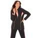 Plus Size Women's Glam French Terry Active Jacket by Catherines in Black Pink Sunset (Size 1X)