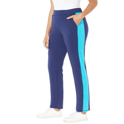 Plus Size Women's Glam French Terry Active Pant by Catherines in Navy Scuba Blue (Size 3X)