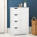 Zipcode Design™ Humiston Freestanding Bathroom Storage Cabinet w/ 4 Drawers, White Manufactured in Brown/White | 32.68 H x 22 W x 11.8 D in | Wayfair