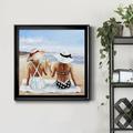 Highland Dunes Ladies w/ Lemonade - Picture Frame Painting on Canvas Canvas, Solid Wood in Black/Blue/Gray | 26.5 H x 26.5 W x 1.5 D in | Wayfair