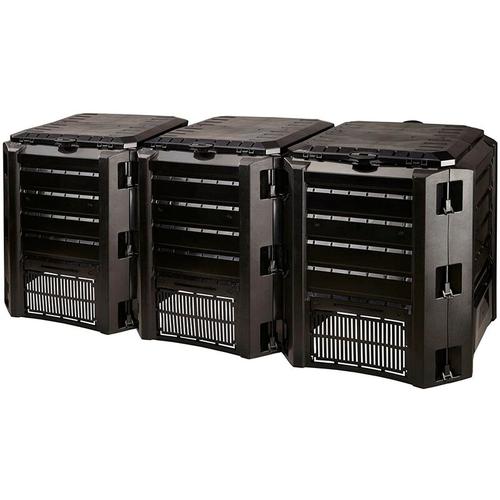 Prosperplast – Komponist 1200 l Compoteen -Kunststoffmodul in Schwarz, 82,6 (hoch) x 198 (Breite) x