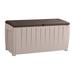 Keter Novel 90 Gallon Durable Resin Outdoor Storage Deck Box For Furniture and Supplies, Brown and Beige