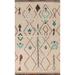 Tribal Moroccan Oriental Living Room Area Rug Wool Hand-knotted Carpet - 7'1" x 9'11"