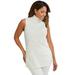 Plus Size Women's Cotton Cashmere Sleeveless Turtleneck Shell by Jessica London in Ivory (Size 14/16) Cashmere Blend Sweater