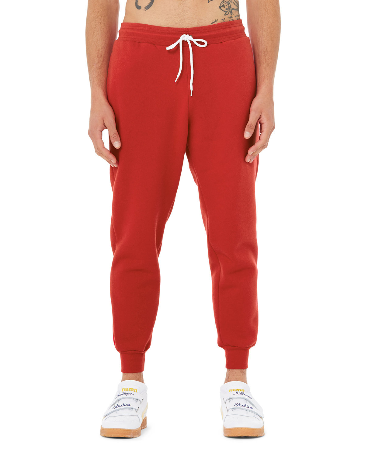 Bella + Canvas 3727 Jogger Sweatpant in Red size XL | Fleece B3727, BC3727