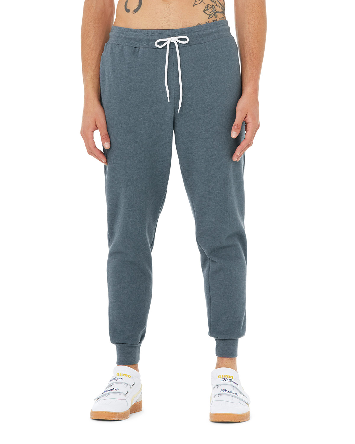 Bella + Canvas 3727 Jogger Sweatpant in Heather Slate size Small | Fleece B3727, BC3727