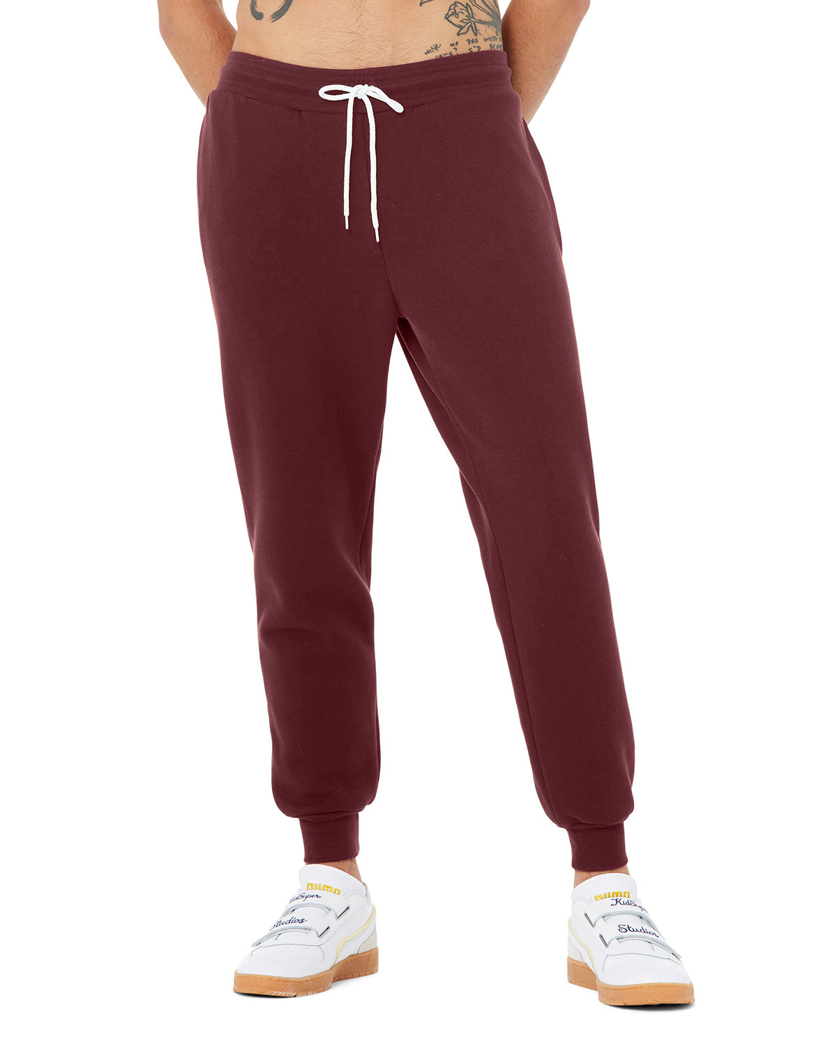 Bella + Canvas 3727 Jogger Sweatpant in Maroon size XL | Polyester Blend B3727, BC3727