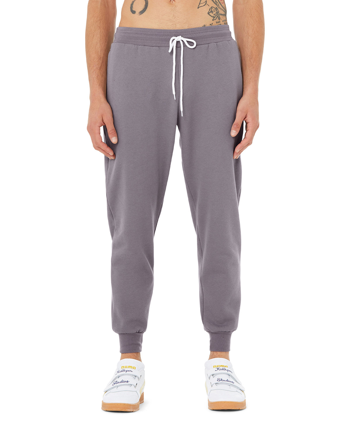 Bella + Canvas 3727 Jogger Sweatpant in Storm size Large | Fleece B3727, BC3727
