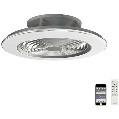 Mantra Alisio Dimmbare LED-Deckenleuchte & 35 W DC-Wendeventilator, Chrom/Grau, Fernbedienung,