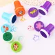 Ensemble de tampons ronds en plastique avec boîte pour enfants jouet de dessin animé mignon sceau
