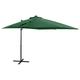 vidaXL Parasol déporté avec mât et lumières LED Vert 250 cm