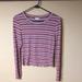 American Eagle Outfitters Tops | American Eagle Long Sleeve Soft Cotton Top | Color: Brown/Purple | Size: L