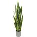 Artificial Sansevieria Snake Plant in Grey Pot