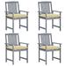 vidaXL Patio Chairs with Cushions 4 pcs Gray Solid Acacia Wood