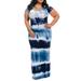 Niuer Women's Plus Size Tie Dye Dress Short Sleeve Summer Casual Long Dress Bodycon Sexy Deep Scoop Neck Maxi Dress