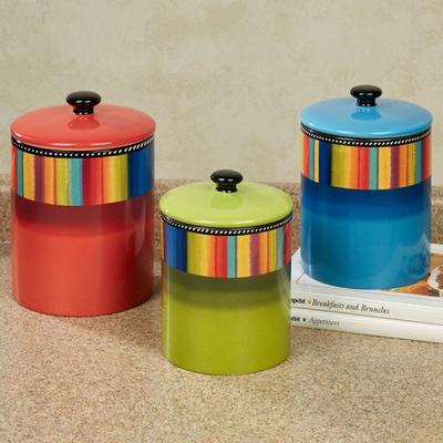 Sierra Kitchen Canisters Multi Bright Set of Three, Set of Three, Multi Bright