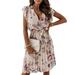 LAPA Women Short Sleeve Boho Floral Midi Dress Summer Casual Beach Holiday Sundress Maxi Dresses