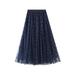 Jxzom Women's Mesh Tutu Skirt Long Skirt A-Line Puff Mesh Skirt Solid Color Skirt Princess Dress