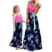 Colisha Mommy and Me Maxi Dresses Sleeveless Bohemia Floral Matching Outfits Summer Holiday Boho Dress with Pocket