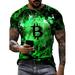 Niuer Mens Crew Neck Printed Rock T-Shirt Hip Hop Bitcoin Crypto Shirt Summer Short-Sleeved Tee Shirt