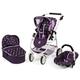 Bayer Chic 2000 Puppenwagen Emotion All In, 3in1 Puppenwagen-Set bestehend aus Babywanne, Sportsitz und Autositz, Stars Lila, 637-71, 67 x 43 x 77 cm