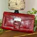 Nine West Bags | Cute Nine West Red Textured Patent Buckle Wallet | Color: Red/Silver | Size: Os