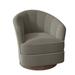 Barrel Chair - Fairfield Chair Tipsy 28.75" W Swivel Barrel Chair Fabric in White/Brown | 30.25 H x 28.75 W x 31 D in | Wayfair