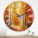 East Urban Home Morning Sunlight Through The Autumn Trees - Lake House wall clock Metal in Orange | 36 H x 36 W x 1 D in | Wayfair