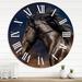East Urban Home Portrait Of Thoroughbred Nonius Stallion Horse III - Farmhouse wall clock Metal in Brown | 29 H x 29 W x 1 D in | Wayfair