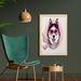 East Urban Home Hipster Husky Dog w/ Hearts Sunglasses & Scarf Fashion Animal - Picture Frame Graphic Art Print on Fabric Fabric | Wayfair